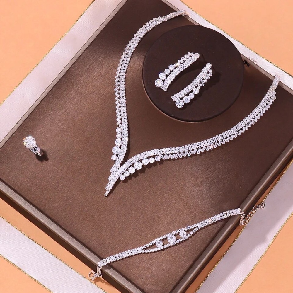 Zara Set Multi-setting Tennis Baroque Necklace Earrings Beacelet